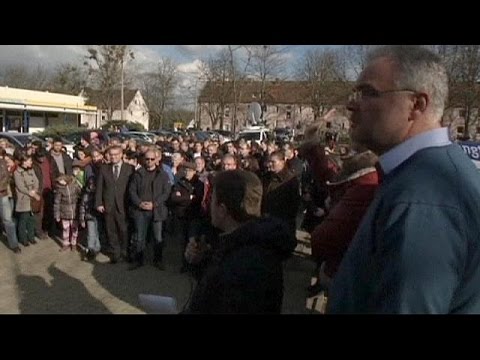 protests in german town after suspected arson