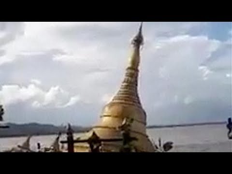 flood swallows buddhist pagoda