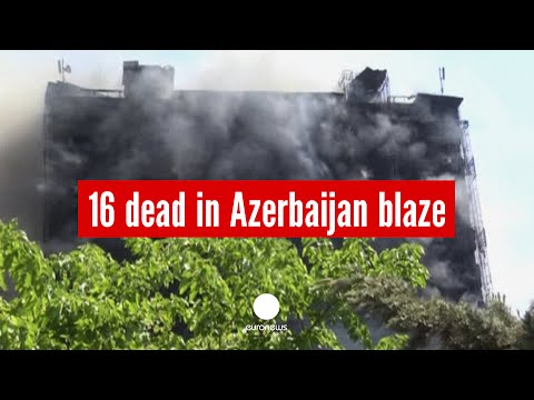 huge fire engulfs multistory apartments azerbaijan