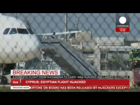 hostages released from highjacked egyptair airbus a320 cyprus