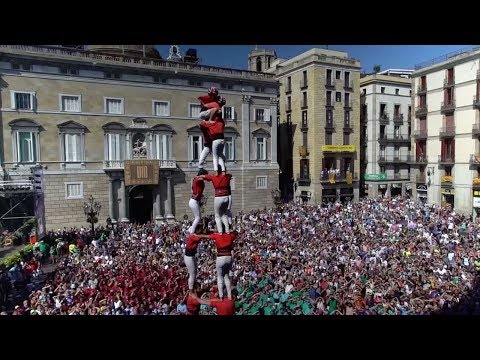 catalan human castles displayed at festival