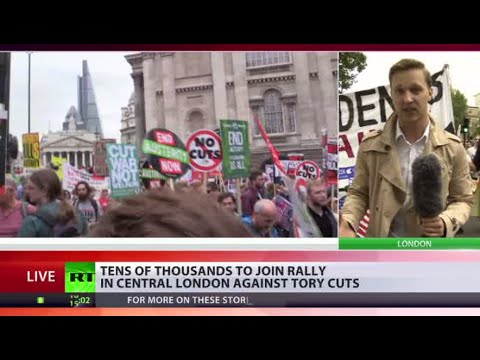 massive antiausterity rally in london