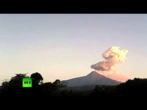 one of mexico’s most active volcanoes sends ashesfire into the sky